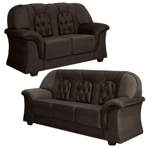 Menor preço em Conjunto Sofá 2 E 3 Lugares Suede Veludo Animale Athenas 
