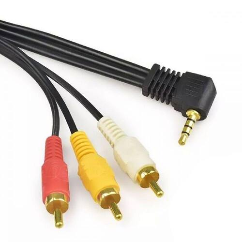 Cabo P2 90 Graus x 3 RCA Áudio e Vídeo 2 Metros Exbom Menor preço em Cabo P2 90 Graus x 3 RCA Áudio e Vídeo 2 Metros Exbom