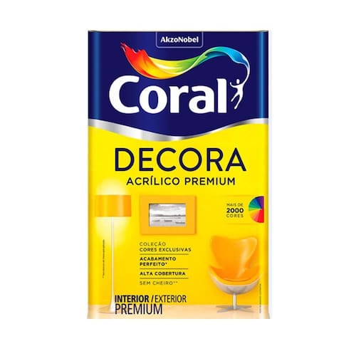 Tinta acrílica premium fosca Decora gelo 18L Coral Coral Menor preço em Tinta acrílica premium fosca Decora gelo 18L Coral Coral