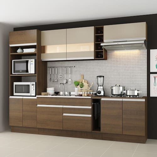 Cozinha Completa Madesa Vicenza com Armário e Balcão (Sem Tampo e Pia) Menor preço em Cozinha Completa Madesa Vicenza com Armário e Balcão (Sem Tampo e Pia)