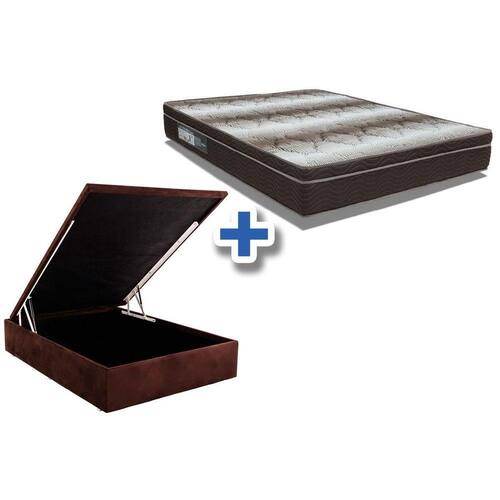 Conjunto Colchão Ortobom Ortopédico Light OrtoPillow+Box Baú Café Casal 138 Menor preço em Conjunto Colchão Ortobom Ortopédico Light OrtoPillow+Box Baú Café Casal 138