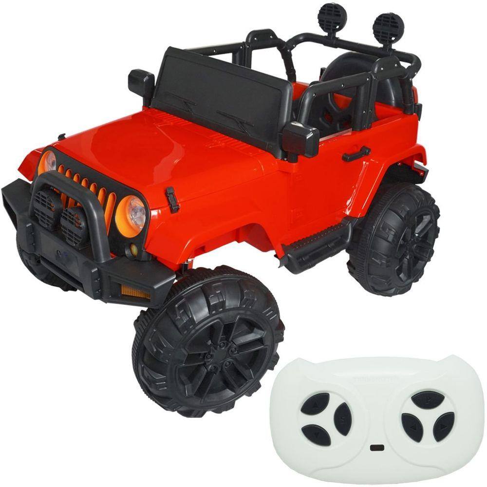 Carro Elétrico Infantil Jipe Vermelho 12V com 2 Lugares e Controle Remoto -  brink+