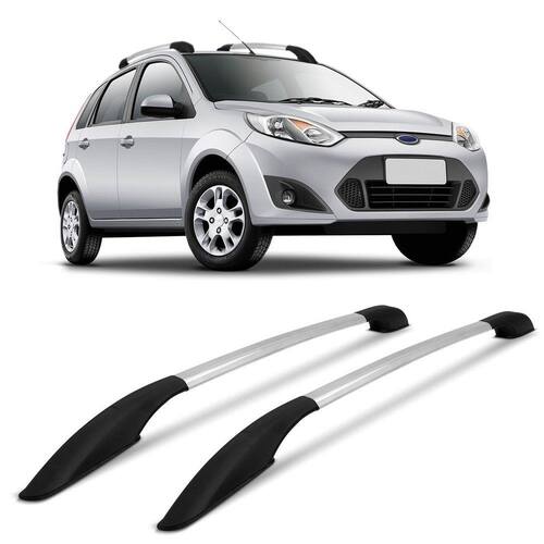 Rack de Teto Longarina Decorativo Fiesta Hatch 2006 a 2014 Alumínio Anodizado 2 Peças