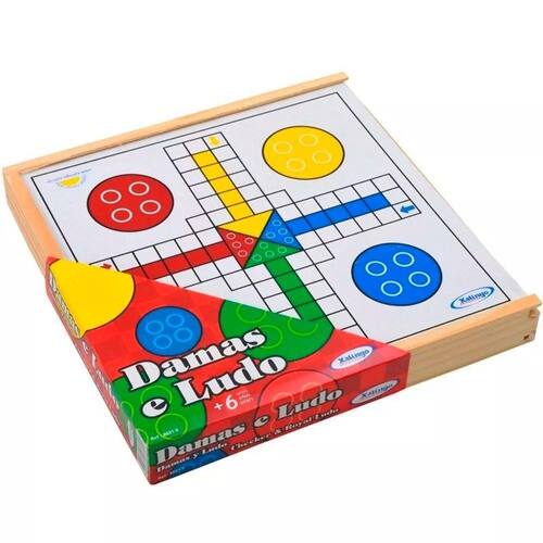 Ludo Jogo de Tabuleiro Estojo de Plastico Portatil