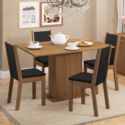Conjunto Sala de Jantar Madesa Talita Mesa Tampo de Madeira com 4 Cadeiras Menor preço em Conjunto Sala de Jantar Madesa Talita Mesa Tampo de Madeira com 4 Cadeiras