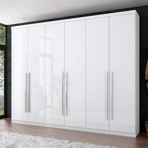 Guarda Roupa Casal 6 Portas 3 Gavetas Melvin Espresso Móveis Branco é boa?