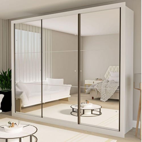 Guarda Roupa Casal com 9 Espelho 3 Portas Ravena Menor preço em Guarda Roupa Casal com 9 Espelho 3 Portas Ravena