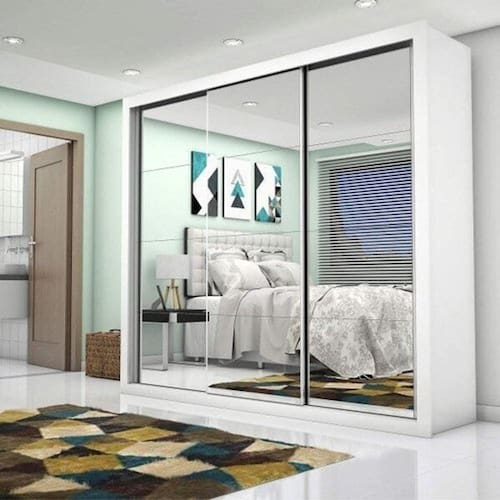 Guarda Roupa Casal com Espelho 3 Portas de Correr Ilheus Premium Espresso Móveis Branco é boa?