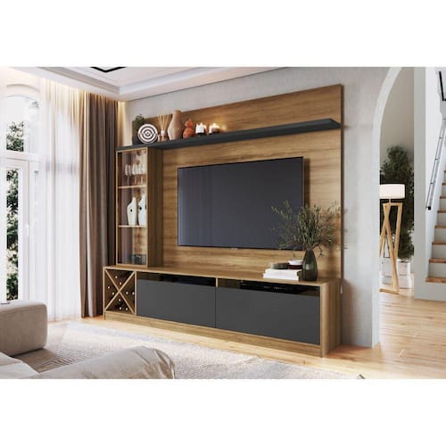 Estante Home Para TV até 50 Polegadas 1 Porta de Vidro Sorrento Quiditá - Marrom Menor preço em Estante Home Para TV até 50 Polegadas 1 Porta de Vidro Sorrento Quiditá - Marrom
