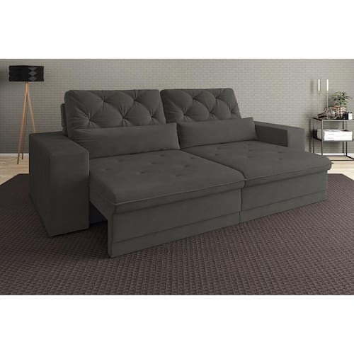 Sofá 5 Lugares Net Royale Assento Retrátil e Reclinável 2,50m (L) Menor preço em Sofá 5 Lugares Net Royale Assento Retrátil e Reclinável 2,50m (L)