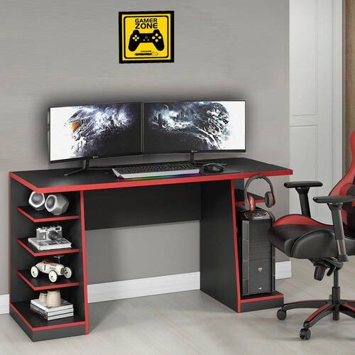 Mesa para Computador / Gamer XP Vermelho 135x60cm com 6 Prateleiras e Gancho para HeadSet é ruim? Mesa para Computador / Gamer XP Vermelho 135x60cm com 6 Prateleiras e Gancho para HeadSet é boa?