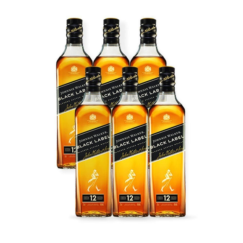 6 Unidades — Combo Whisky Johnnie Walker Black Label 750ml