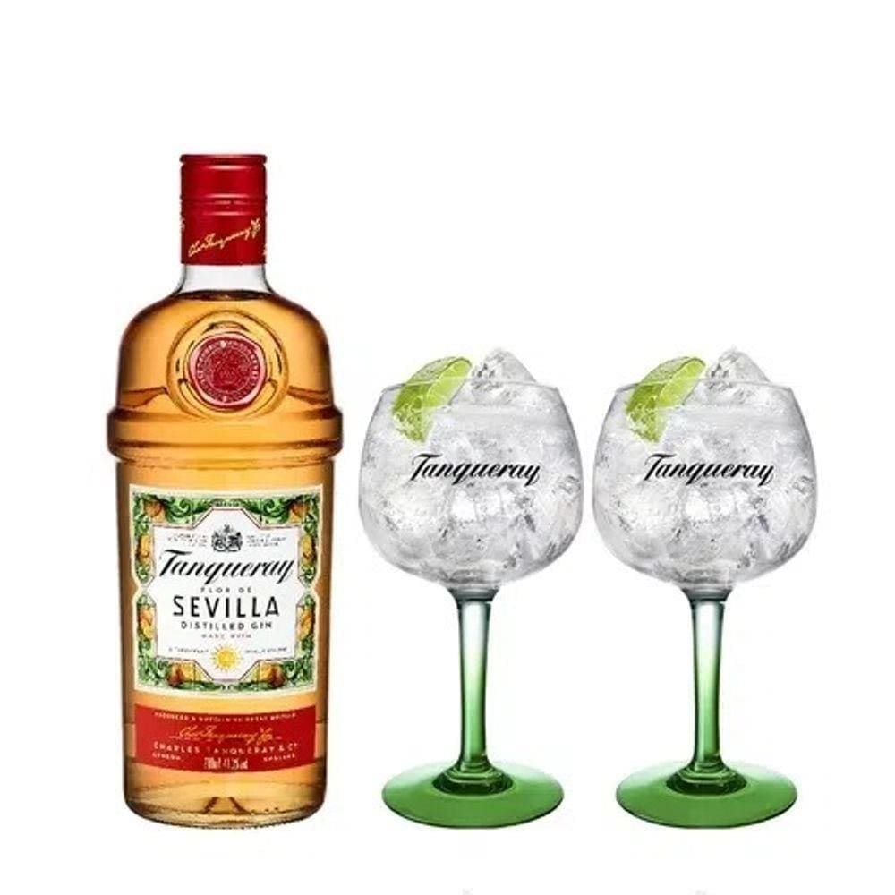 Combo Tanqueray Sevilla 700 ml + 2 Taças Tanqueray Importadas
