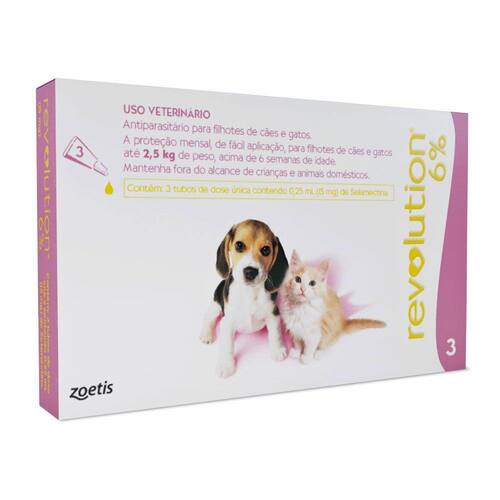 Antipulgas e Carrapatos Zoetis Revolution 6% para Cães e Gatos até 2,5 Kg com 3 Pipetas é ruim? Antipulgas e Carrapatos Zoetis Revolution 6% para Cães e Gatos até 2,5 Kg com 3 Pipetas é boa?