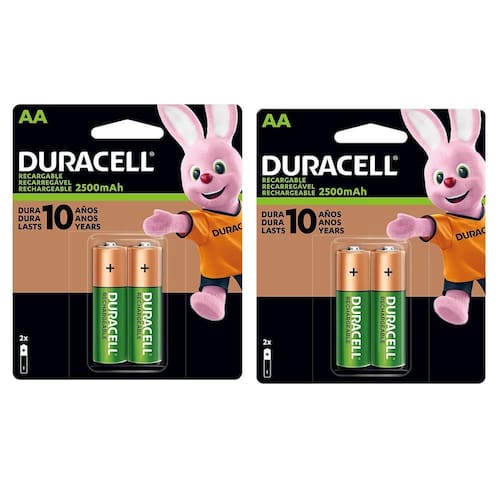 Pilha Recarregável AA Alcalina Duracell 2 unidades