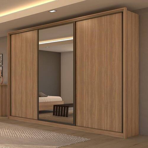 Guarda Roupa Casal Spazio Glass C/Espelho 3 Portas 6 Gavetas Carvalho Naturale/Off White - Lopas Menor preço em Guarda Roupa Casal Spazio Glass C/Espelho 3 Portas 6 Gavetas Carvalho Naturale/Off White - Lopas