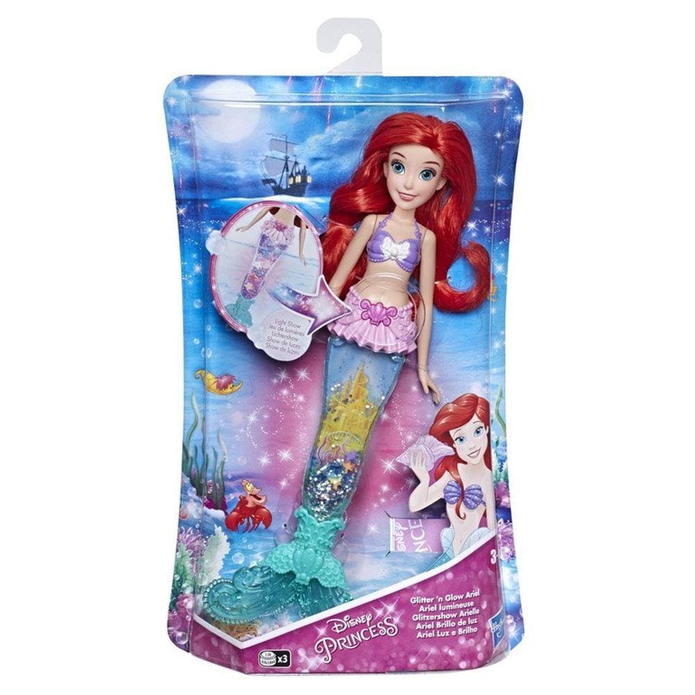 Princesas Boneca Disney Ariel Luz E Brilho | Ponto