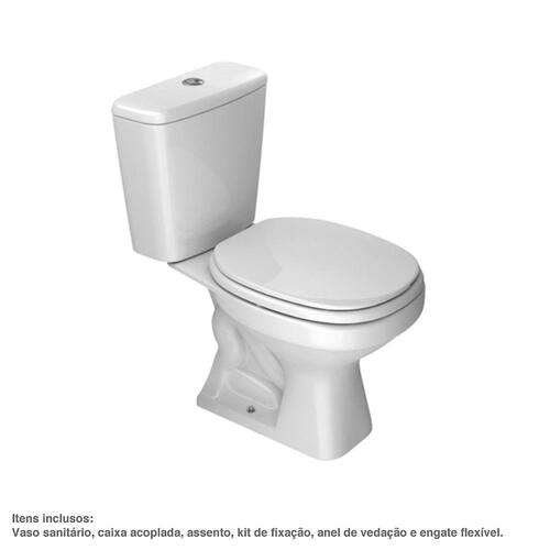 Kit Vaso sanitário e Caixa Acoplada Aspen 75x37,5x65cm Branco Deca Menor preço em Kit Vaso sanitário e Caixa Acoplada Aspen 75x37,5x65cm Branco Deca