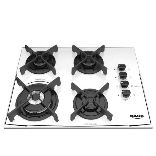 Cooktop Dako 4 bocas branco com acendimento superautomático Bivolt