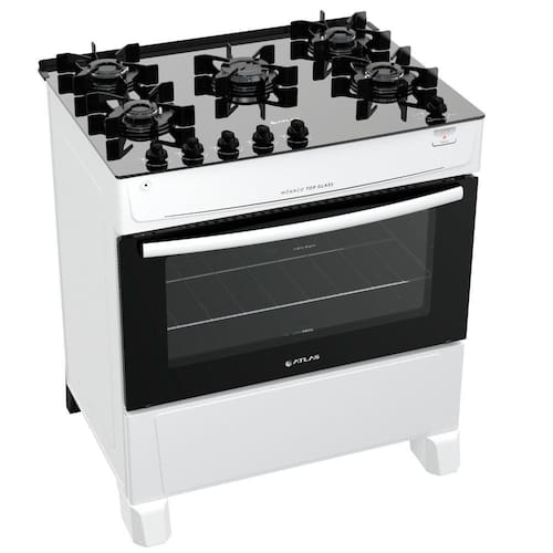 Fogão Atlas 5 Bocas branco Mônaco Top Glass com Acendimento automático - Bivolt é boa?
