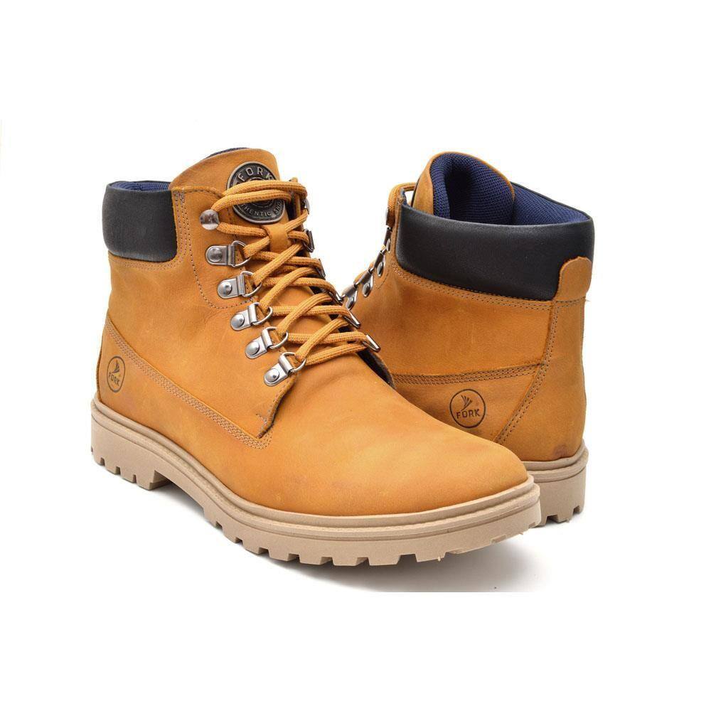 Bota Coturno Masculino em Couro Fork 10004 - 1 Amarelo | Ponto