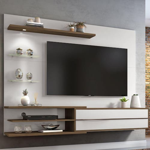 Painel Para Tv Até 60 Polegadas 1 Porta Nt1115 Off White/nogal Trend - Notável Menor preço em Painel Para Tv Até 60 Polegadas 1 Porta Nt1115 Off White/nogal Trend - Notável