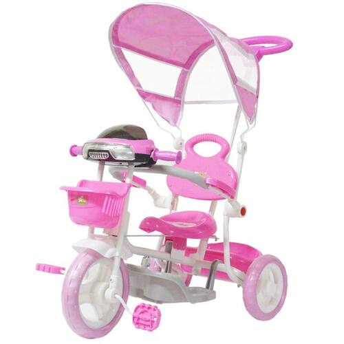 Triciclo Motoca Bicicleta 3 Rodas Infantil Passeio com Empurrador Pedal Luz Som Capota Rosa Menor preço em Triciclo Motoca Bicicleta 3 Rodas Infantil Passeio com Empurrador Pedal Luz Som Capota Rosa