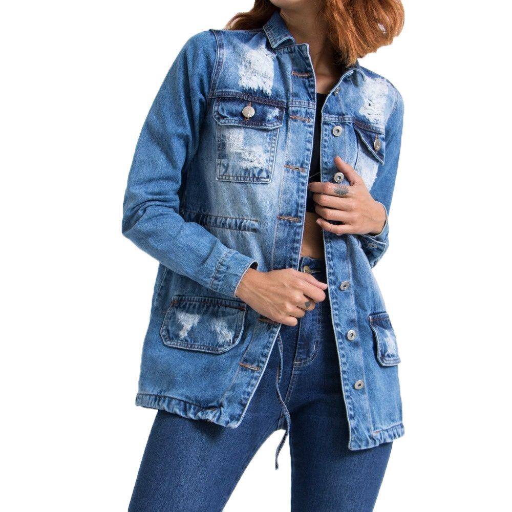 camisa jeans feminina lady rock
