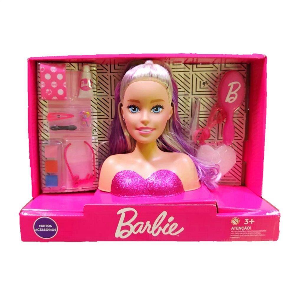 Boneca Barbie Busto P/pentear + Kit Salão De Beleza -c/vídeo