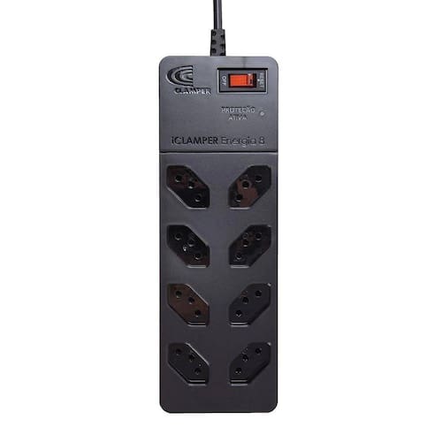 DPS com Filtro de Linha Bi 8 Tomadas 10A Proteção Robusta contra Surtos Elétricos Clamper Preto Menor preço em DPS com Filtro de Linha Bi 8 Tomadas 10A Proteção Robusta contra Surtos Elétricos Clamper Preto