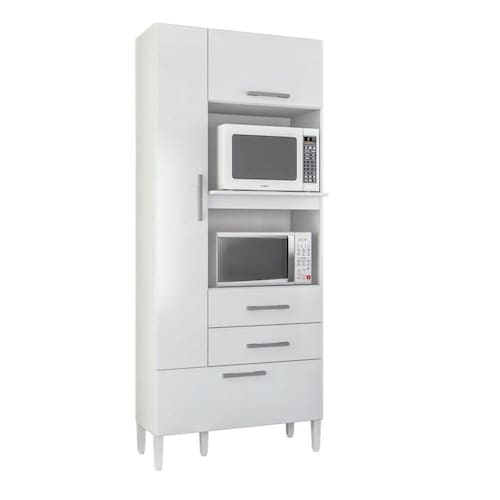 Armário Multiuso Atualle 3 Portas E 2 Gavetas Branco Brilho Menor preço em Armário Multiuso Atualle 3 Portas E 2 Gavetas Branco Brilho