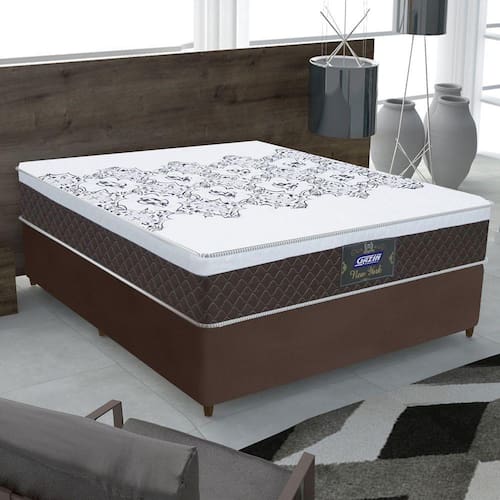 Cama Box Casal Colchão Molas Ensacadas com Euro IN New York Marrom / Branco 138x188x66cm é ruim? Cama Box Casal Colchão Molas Ensacadas com Euro IN New York Marrom / Branco 138x188x66cm é boa?