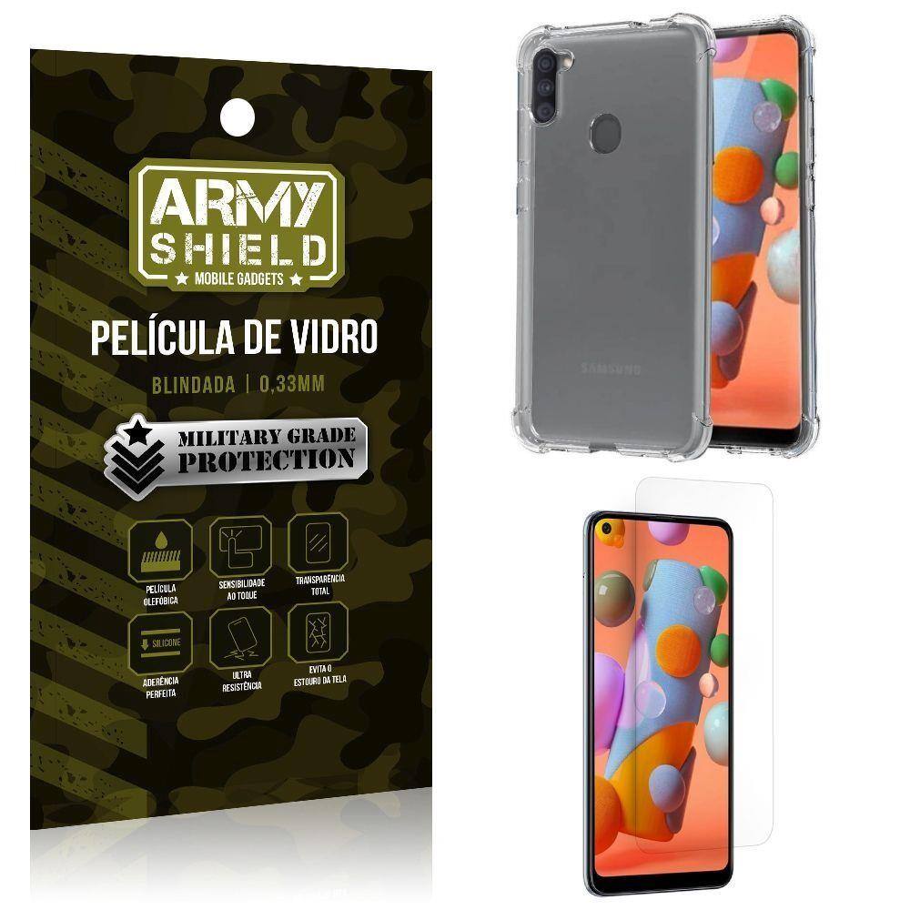 Capinha + Película de Vidro Blindada Galaxy A11 - Armyshield | Ponto
