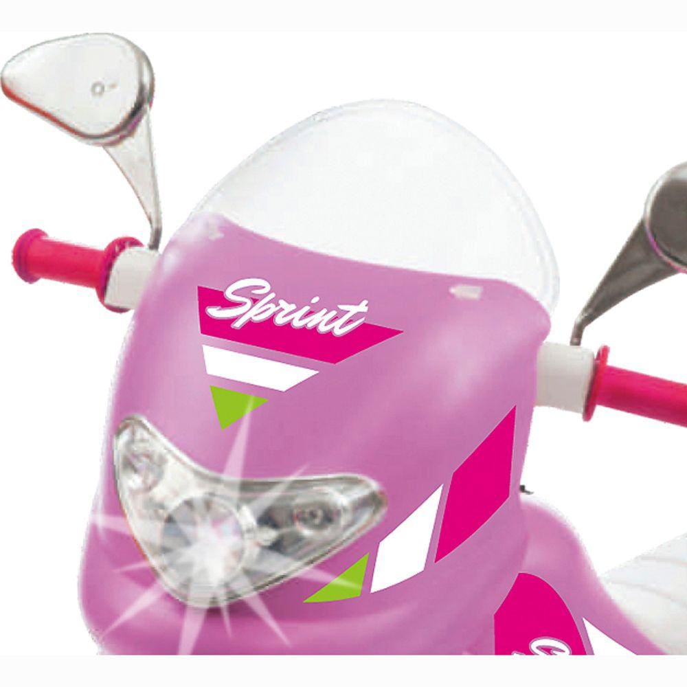 Moto Eletrica Biemme Sprint Turbo 12V Capacete Preta Girl - Maçã Verde Baby