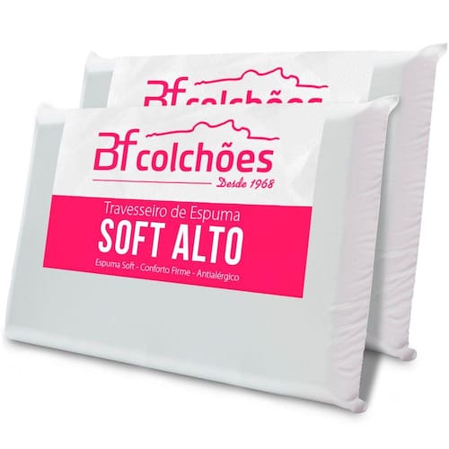 kit 2 Travesseiro Alto Espuma Ortopédico Soft Conforto Firme 50x70x14cm - BF Colchões Menor preço em kit 2 Travesseiro Alto Espuma Ortopédico Soft Conforto Firme 50x70x14cm - BF Colchões