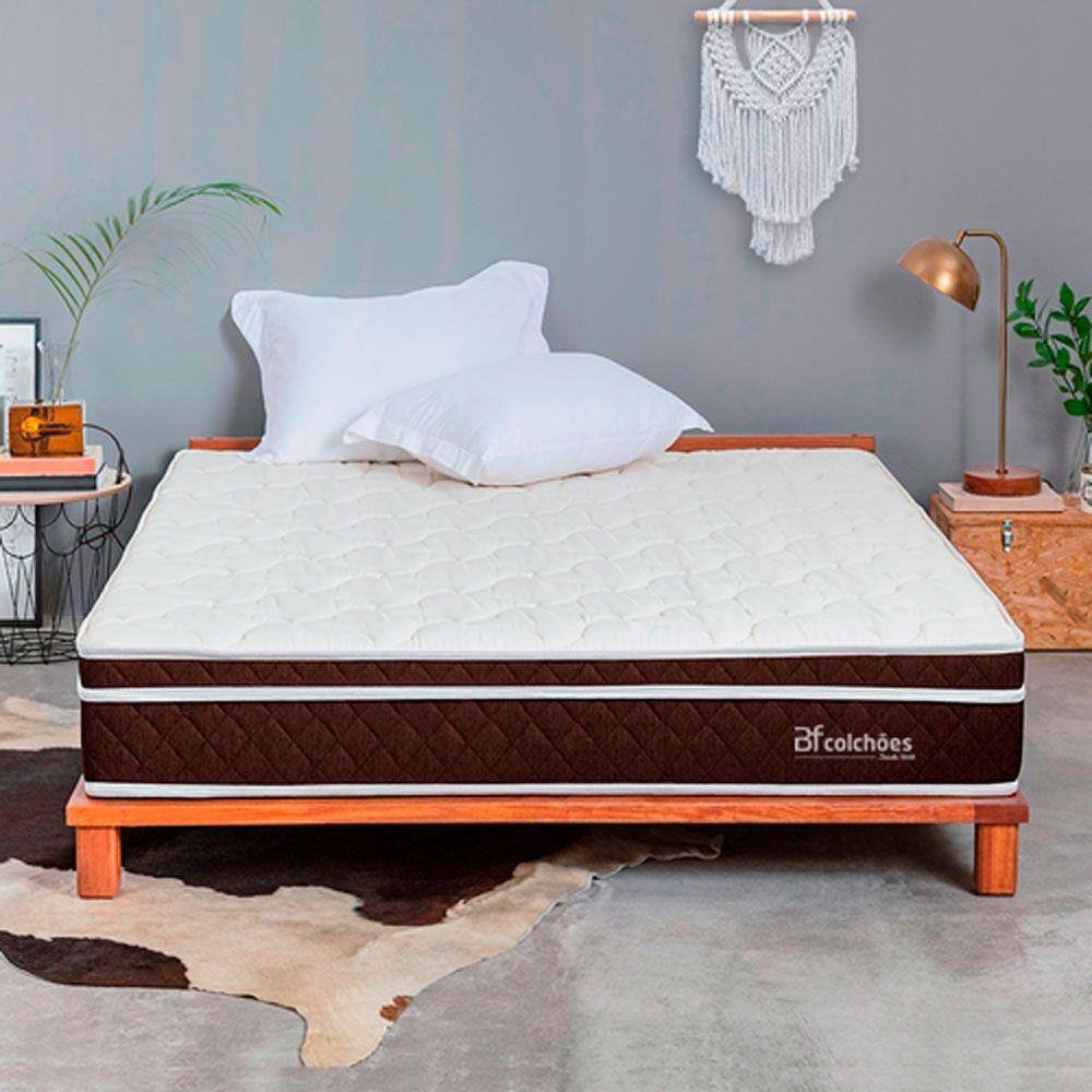 Colchão Casal Pillow Top Mola Ensacada E Espuma Selada Confort 138x188x21cm  - BF Colchões | Ponto