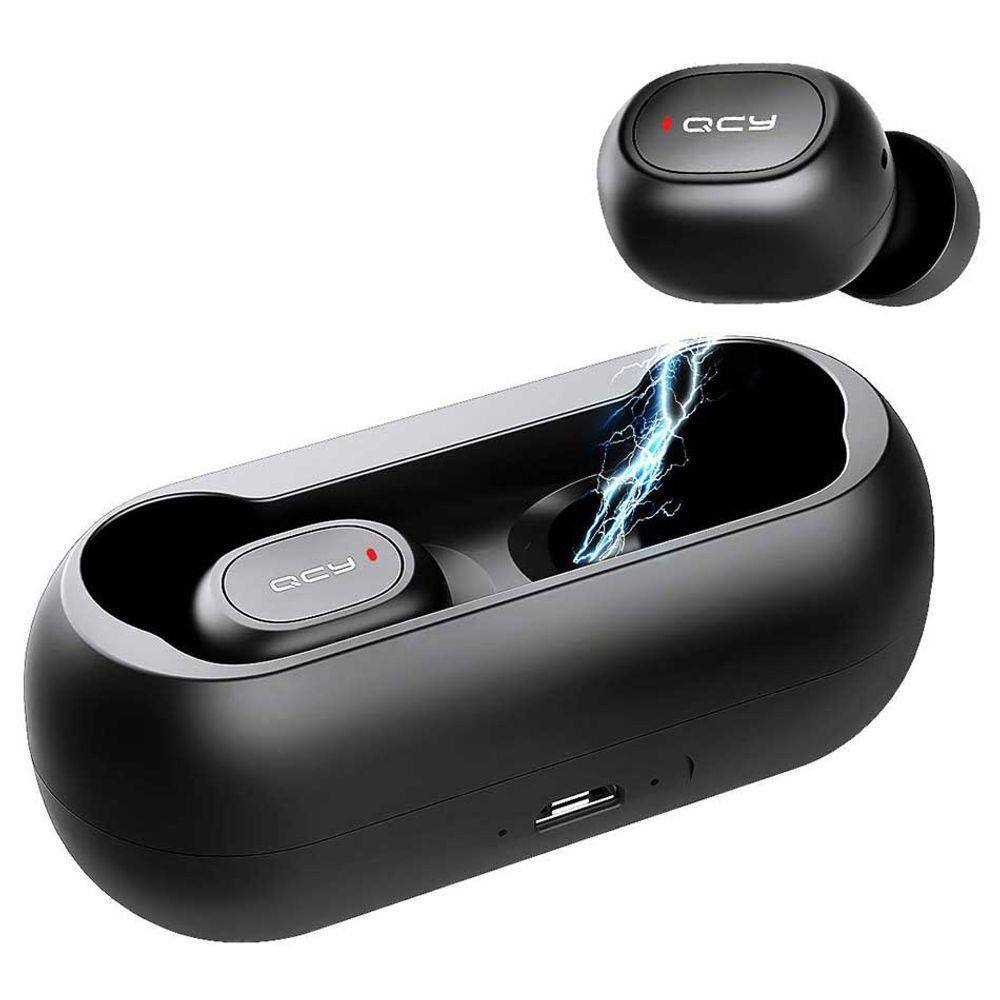 Fone de Ouvido Sem Fio Bluetooth 5.0 QCY T1 Com Case Carregador Preto |  Ponto