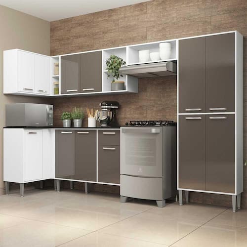 Cozinha Completa c/ Armário e Balcão Xangai Zouk Multimóveis Menor preço em Cozinha Completa c/ Armário e Balcão Xangai Zouk Multimóveis