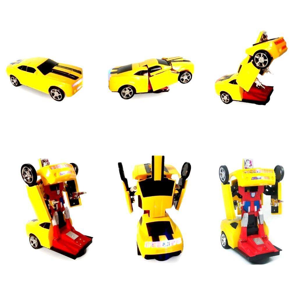 Carrinho Camaro Amarelo Robô Bee Carro se Transforma em Robô com Música e  Luz | Ponto