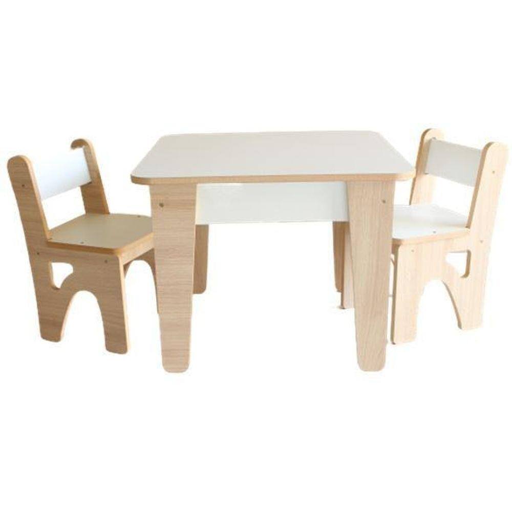 Mesa Infantil Madeira Mdf - Refeições Atividades 2 Cadeiras | Ponto