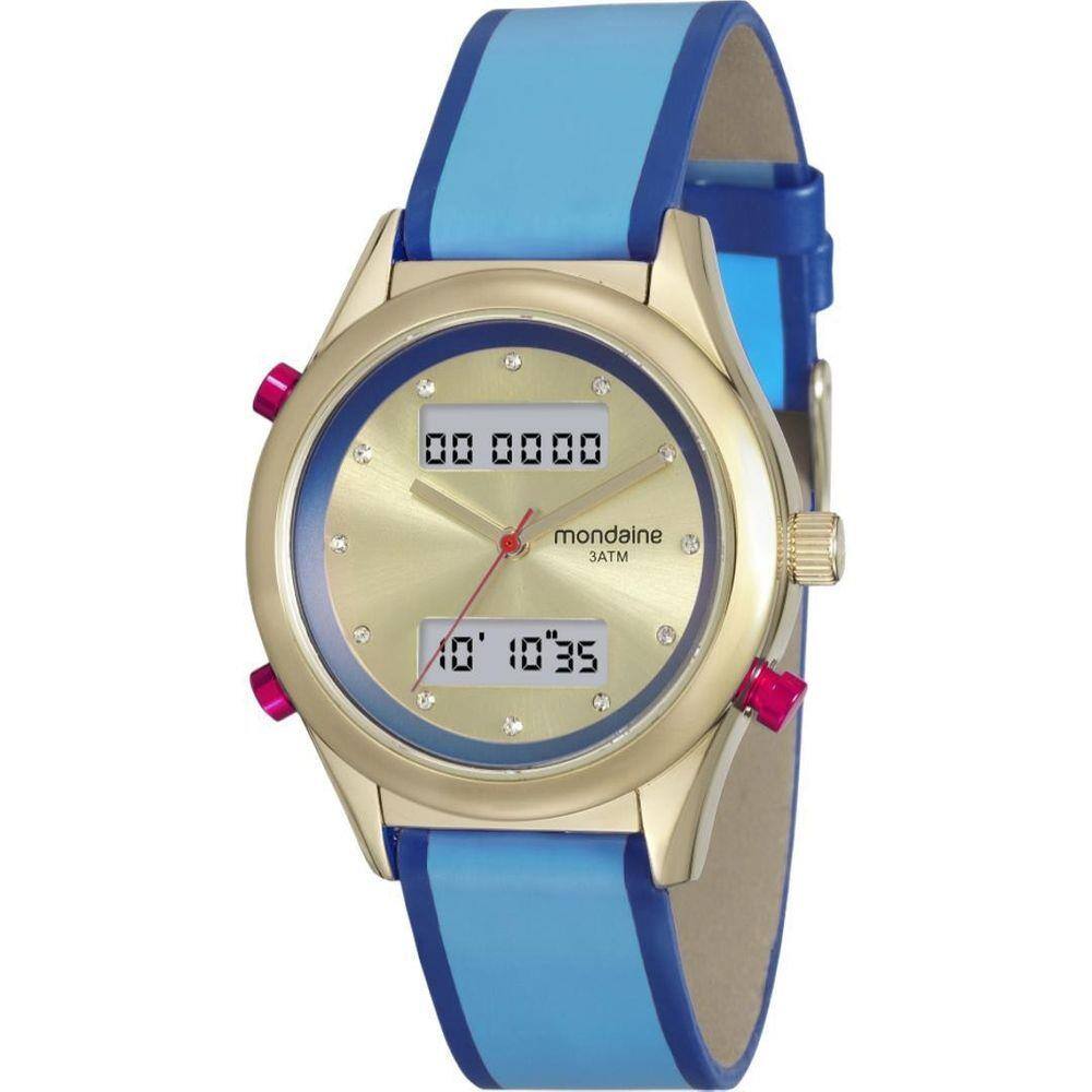 relógio feminino mondaine azul