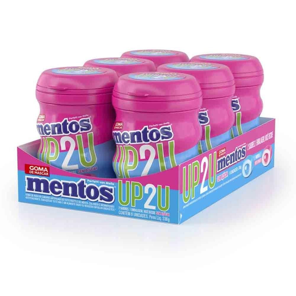 06 Unidades | Chiclete Mentos Garrafa UP2U Mint Fruit