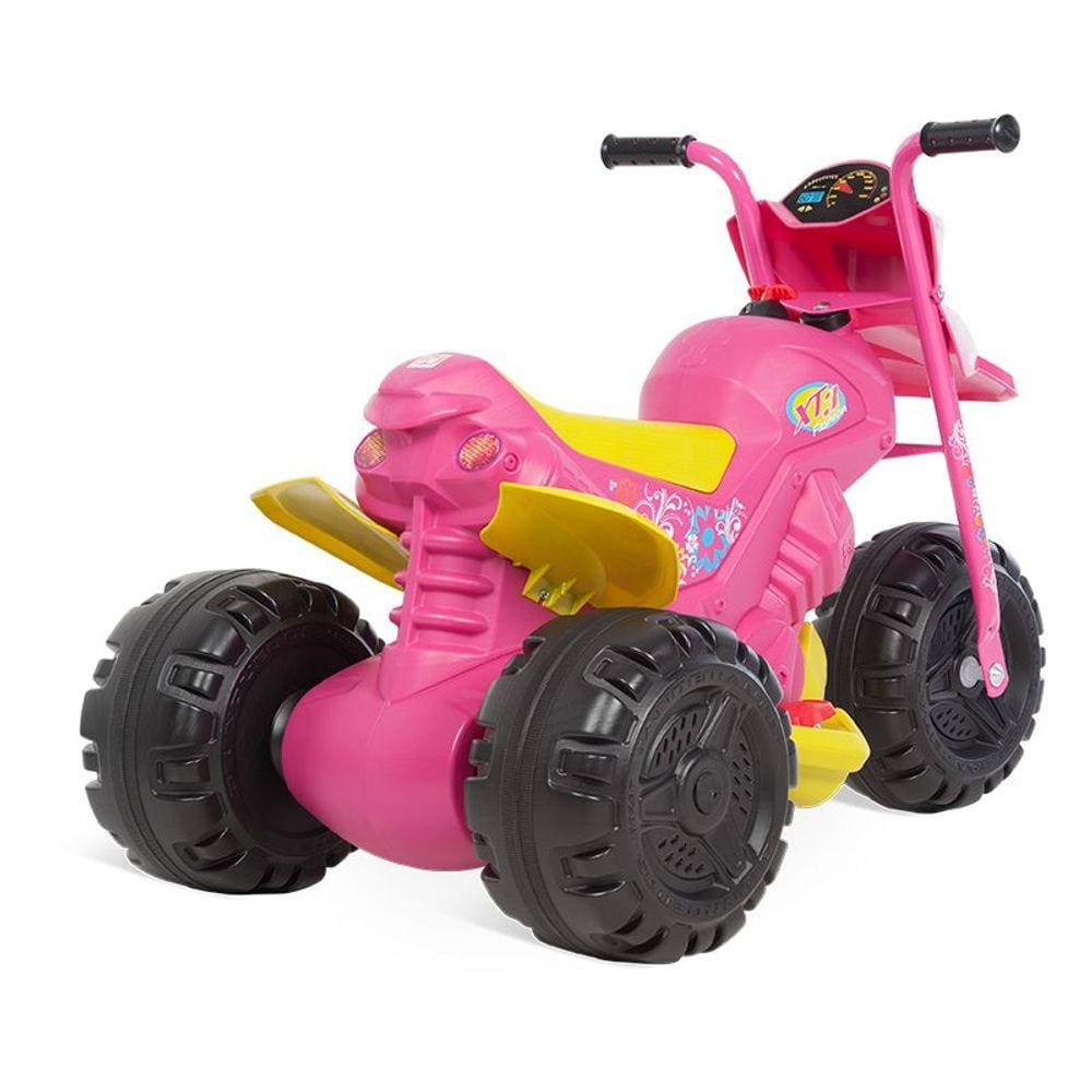 Moto Eletrica Infantil Bandeirante XT3 6V Pink Rosa Meninas - Maçã