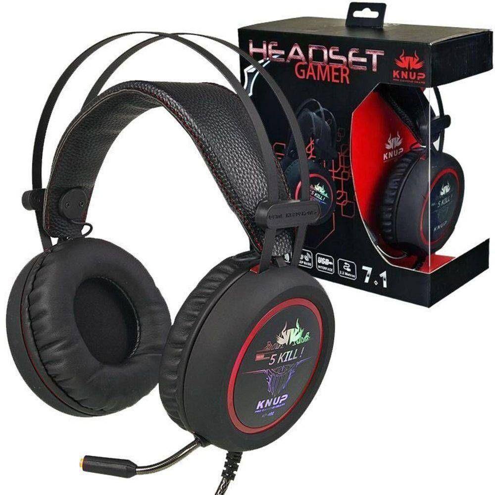 Headset Gamer Com Microfone 7.1 Sound Light Knup Kp-401 | Ponto