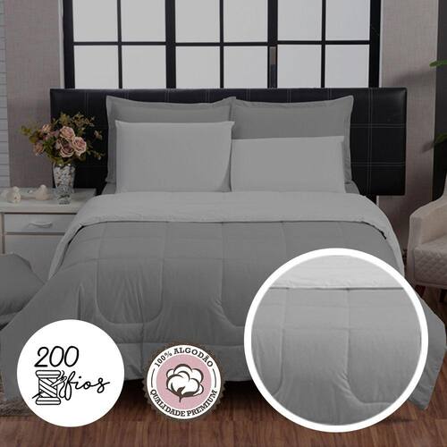 Kit Edredom Italiano 200 Fios 100% Algodão 6 Peças - Casa Dona Menor preço em Kit Edredom Italiano 200 Fios 100% Algodão 6 Peças - Casa Dona