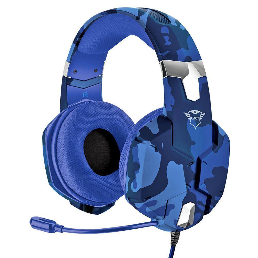 Headset Gamer Carus para PC PS4 PS5 Alta Qualidade com Graves Poderosos  Trust GXT322B Azul Camuflado | Ponto