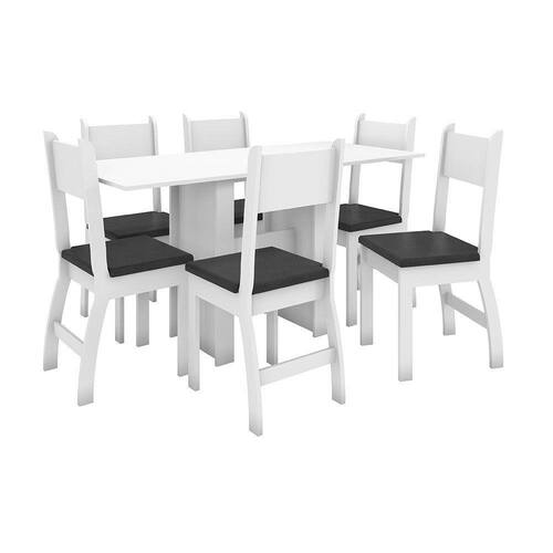 Conjunto Mesa de Jantar 6 Lugares Milano Menor preço em Conjunto Mesa de Jantar 6 Lugares Milano