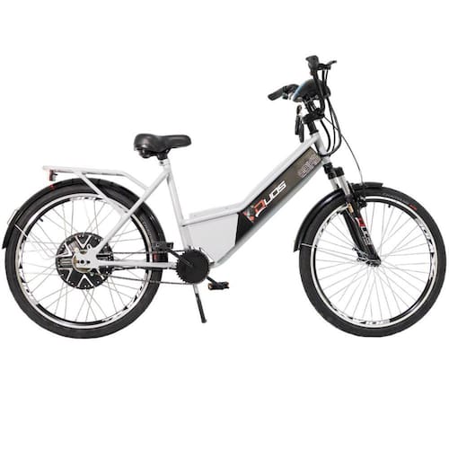 Bicicleta Elétrica Confort 800W 48V 15Ah Prata Menor preço em Bicicleta Elétrica Confort 800W 48V 15Ah Prata