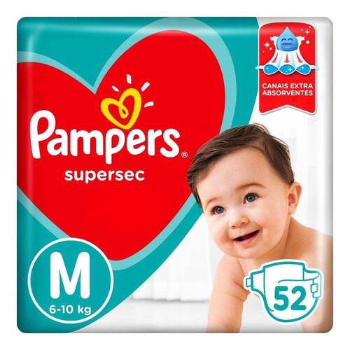 Fralda Descartável Pampers Supersec M 52 Unidades é boa?