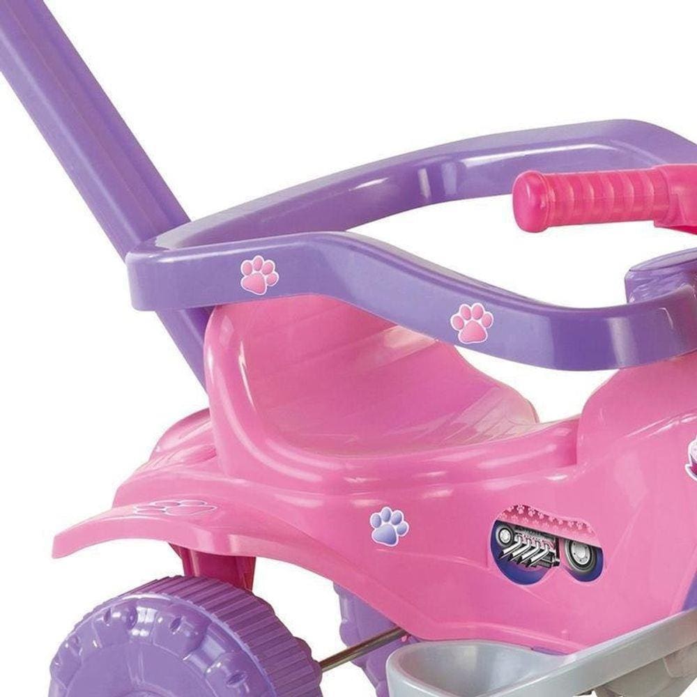 Triciclo Motoca Infantil Dino Rosa Motoca Para Bebe Com Proteção e